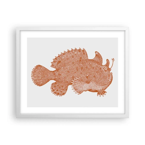 Poster in een witte lijst - En toch een vis - 50x40 cm
