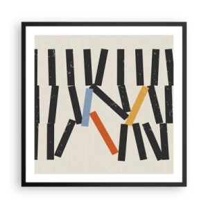Poster in een zwarte lijst - Domino – compositie - 60x60 cm