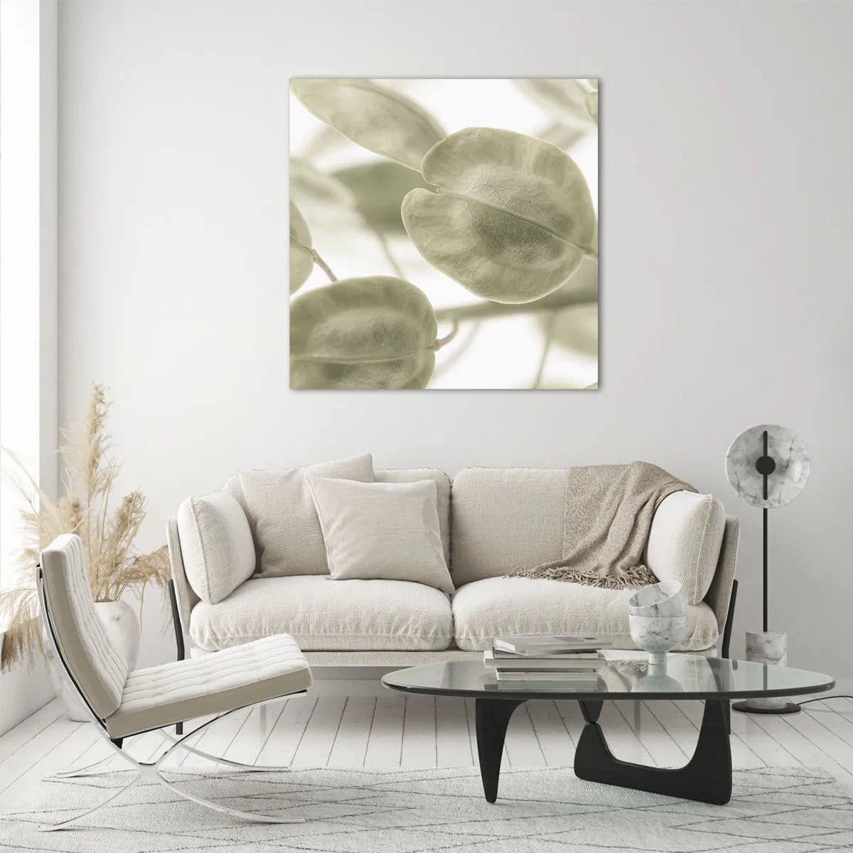 Schilderen op glas - In het begin waren er bladeren... - 40x40 cm