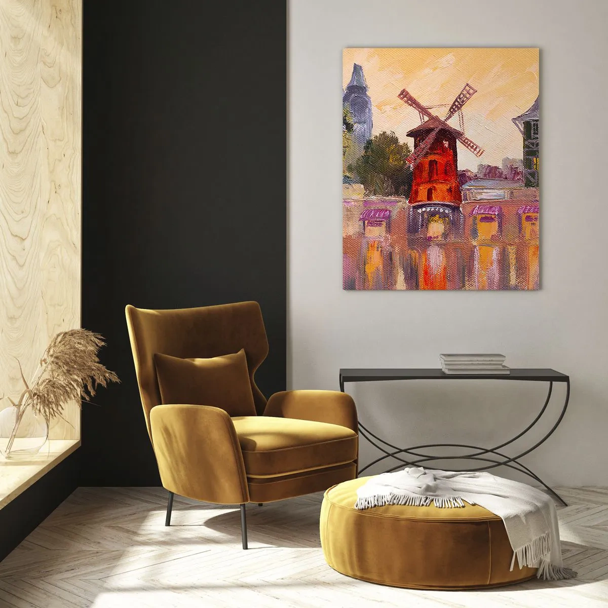 Schilderen op glas - Parijse iconen – Moulin Rouge - 50x70 cm
