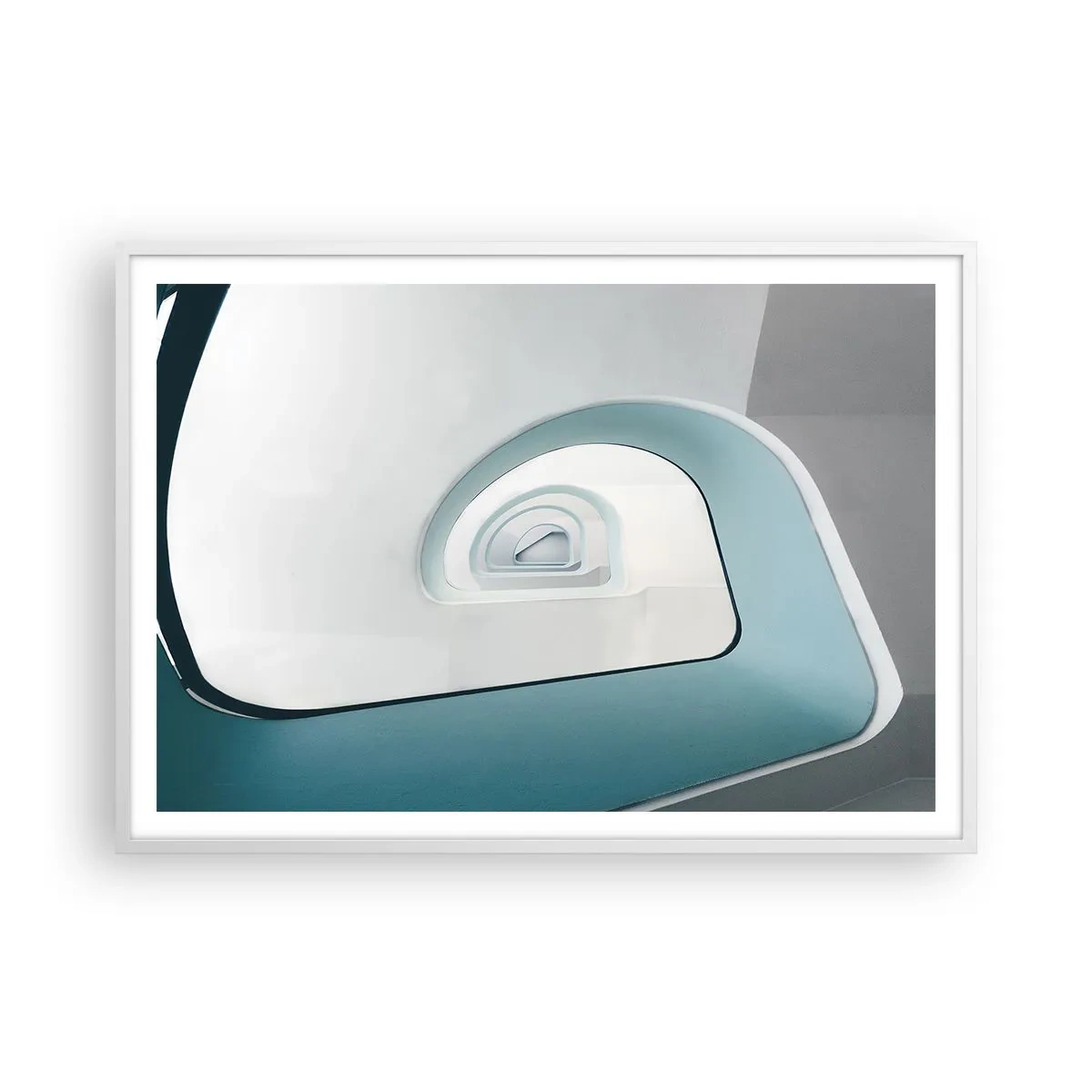 Poster in een witte lijst - Naar de bodem van de blauwe - 100x70 cm