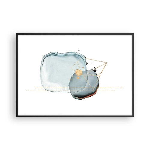 Poster in een zwarte lijst - Een studie van druppels - 100x70 cm