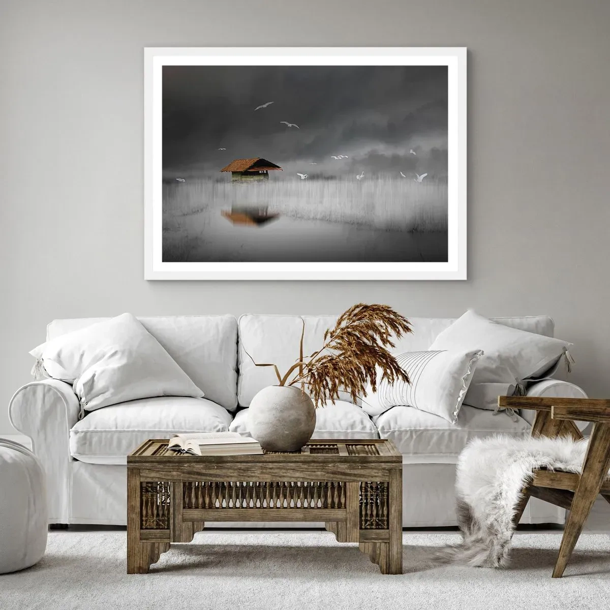 Poster in een witte lijst - Beschutting tegen regen - 40x30 cm