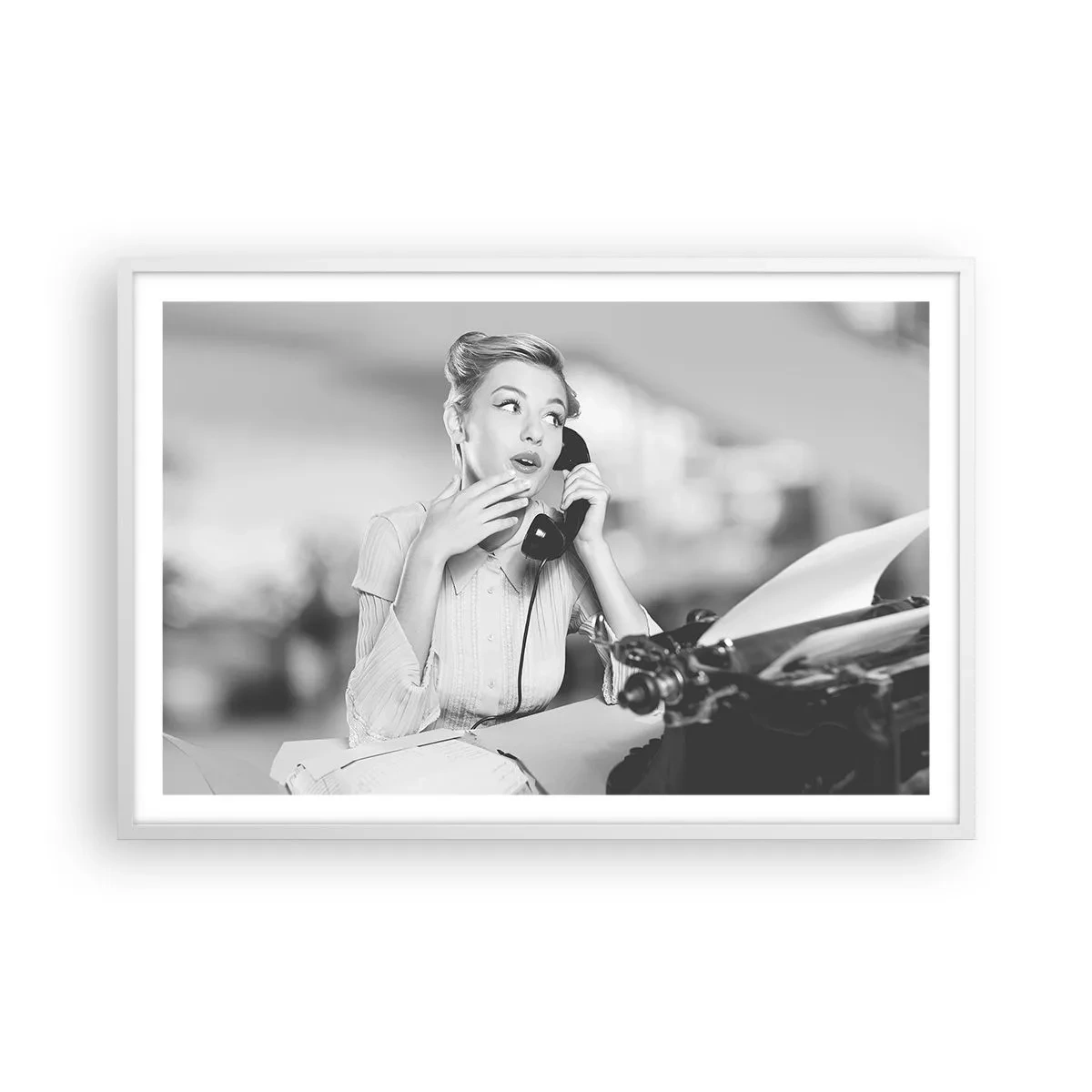 Poster in een witte lijst - Hallo, het zijn de jaren 50. - 91x61 cm