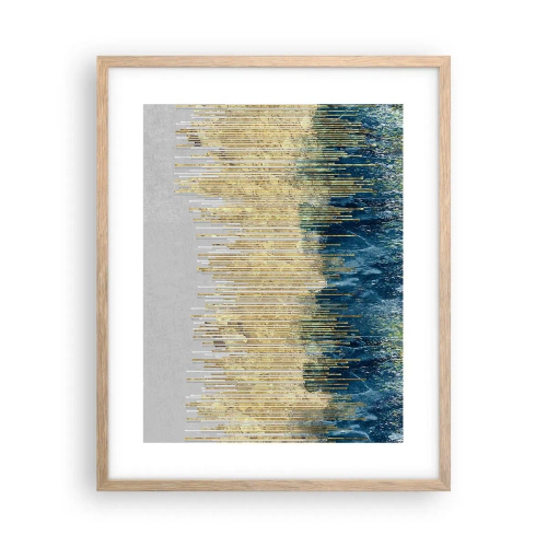 Een poster in een licht eiken lijst - Vergulde grens - 40x50 cm