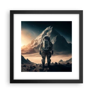 Poster in een zwarte lijst - Nieuwe uitdaging - 30x30 cm