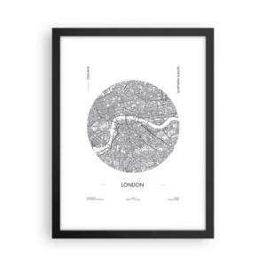 Poster in een zwarte lijst - Anatomie van Londen  - 30x40 cm