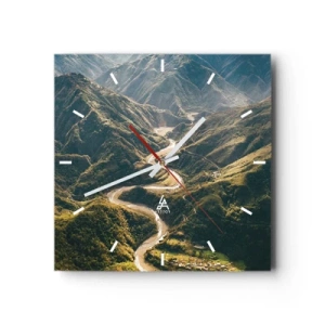 Wandklok - Klok - Recht uit het hart van de bergen - 30x30 cm