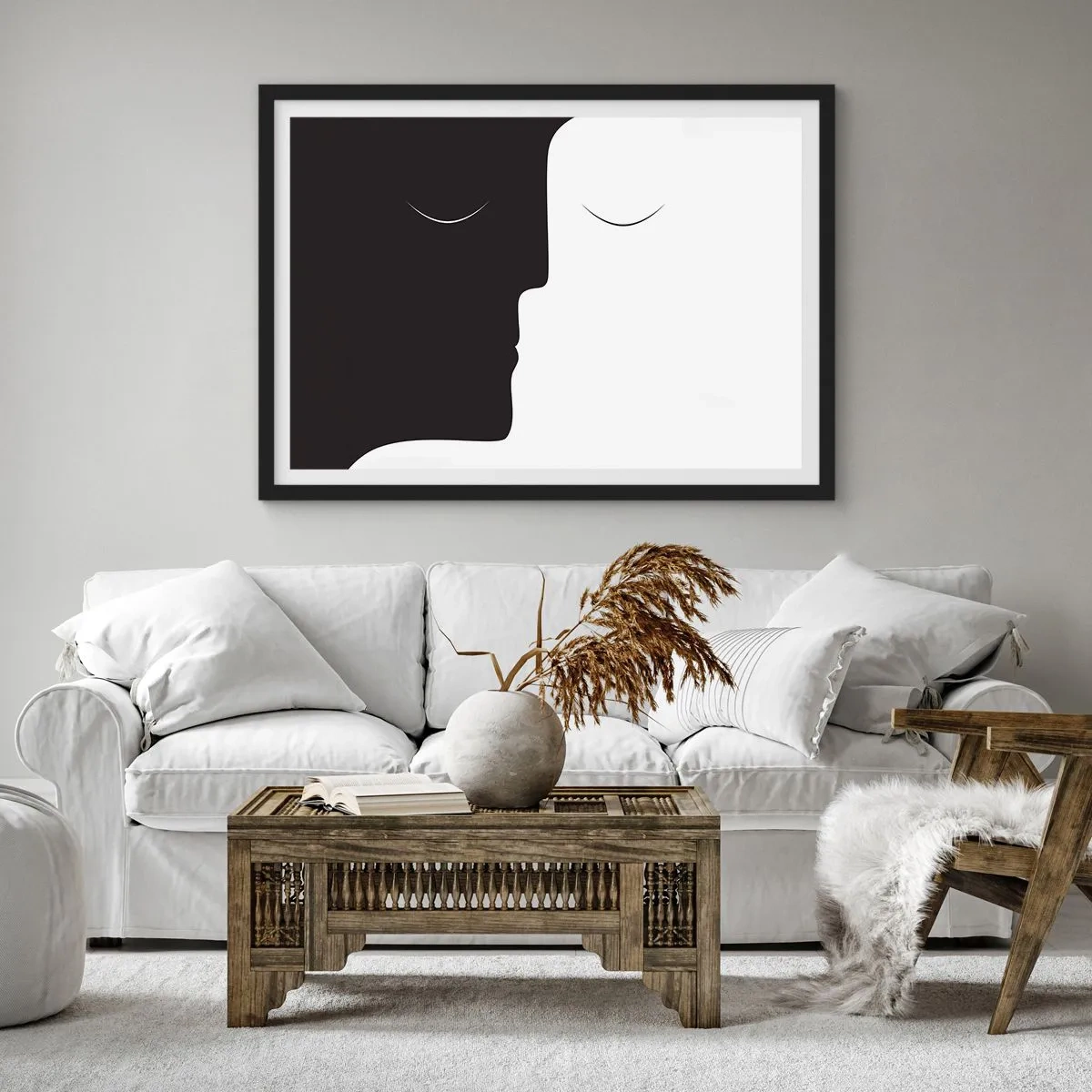 Poster in een zwarte lijst - Eenheid van tegenstellingen - 70x50 cm