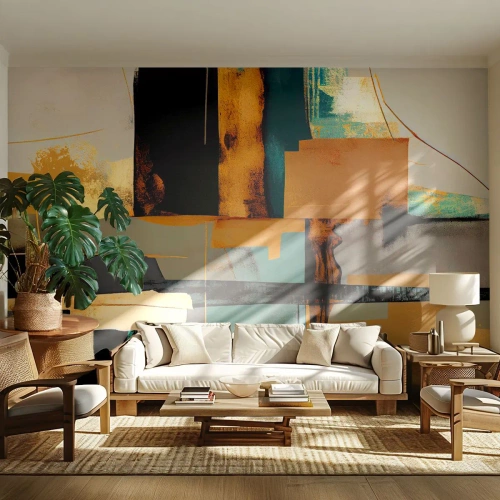 Fotobehang Premium Canvas - Abstractie – licht en schaduw - Abstractie, Modern, Deel - 500x350 cm
