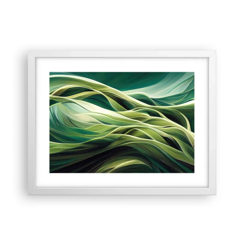 Poster in een witte lijst - Abstract groen spel - 40x30 cm