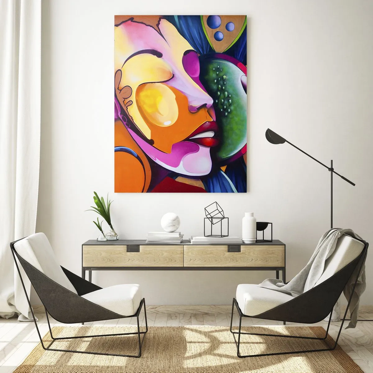 Schilderen op glas - Aanraken met kleur - 70x100 cm