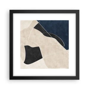 Poster in een zwarte lijst - Abstracte compositie – kleurcontrast - 30x30 cm