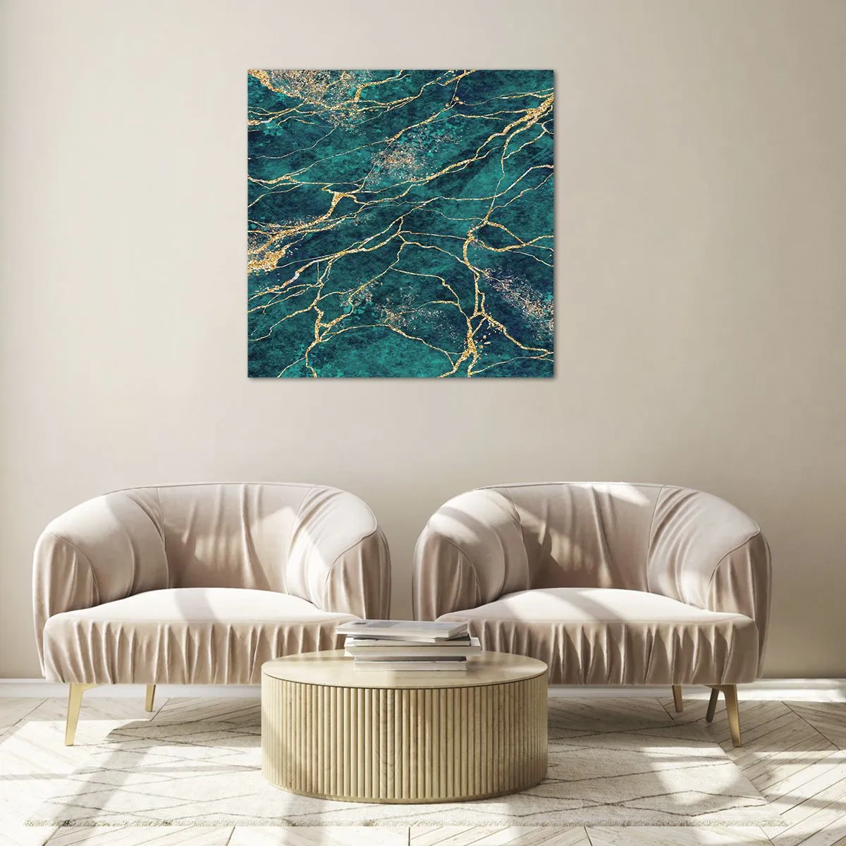 Schilderen op glas - Goudmijn - 70x70 cm