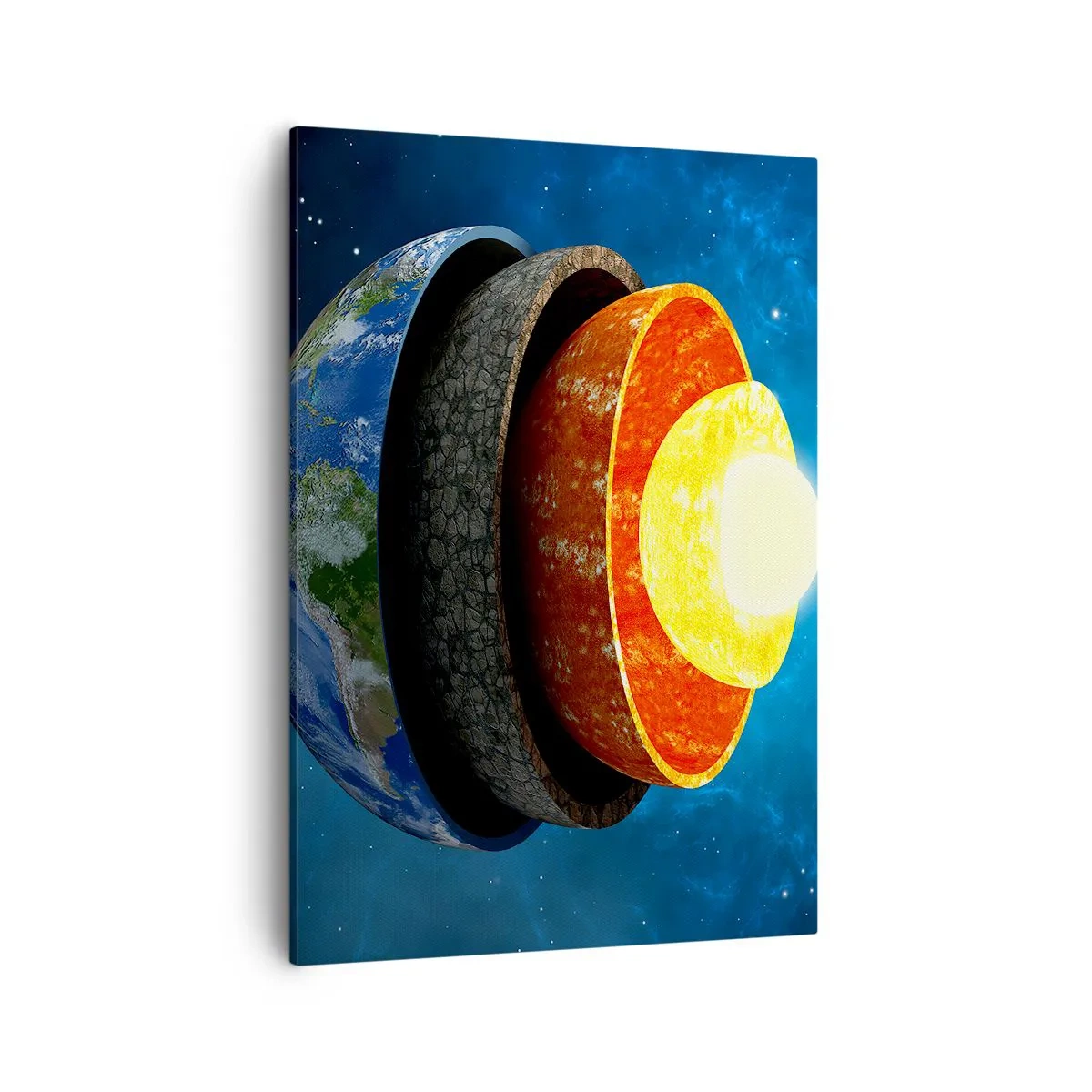 Schilderen op canvas - Reis naar het binnenste van de aarde - 50x70 cm