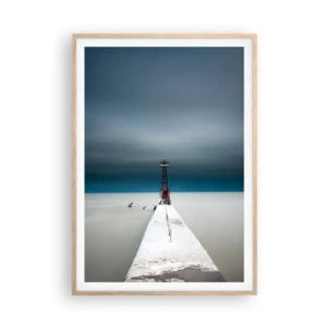 Een poster in een licht eiken lijst - Om de uitgestrektheid te ontmoeten - 70x100 cm