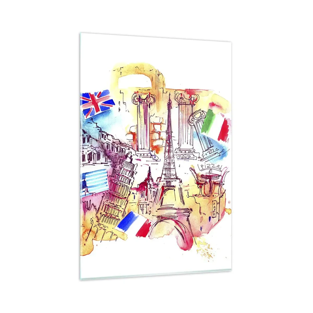 Schilderen op glas - Europese tour - 80x120 cm