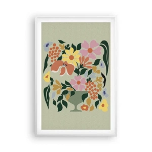 Poster in een witte lijst - Een boeket vol leven - 61x91 cm