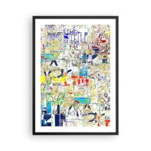 Poster in een zwarte lijst - Abstracte compositie in levendige kleuren - 50x70cm - Het is gewoon een lust voor het oog - Moderne wanddecoratie voor woonkamer en slaapkamer ARTTOR