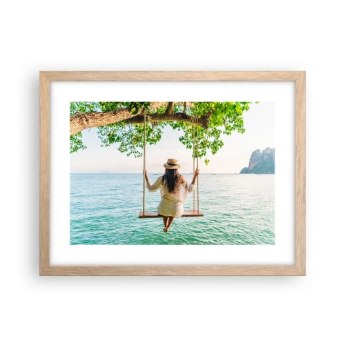 Een poster in een licht eiken lijst - Het leven is prachtig - 40x30 cm