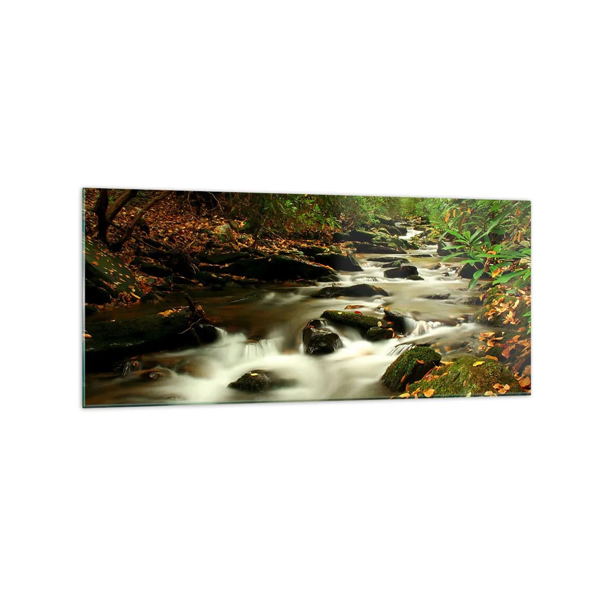 Schilderen op glas - Zoals vloeibaar zilver - 120x50 cm