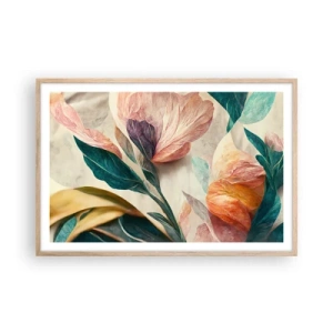 Een poster in een licht eiken lijst - Bloemen van de zuidelijke eilanden - 91x61 cm