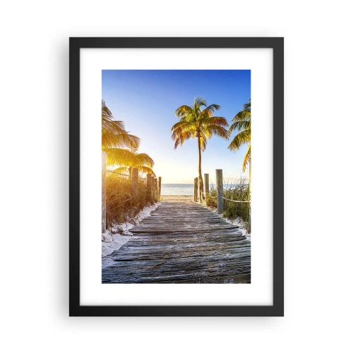 Poster in een zwarte lijst - Rechtstreeks naar het paradijs - 30x40 cm