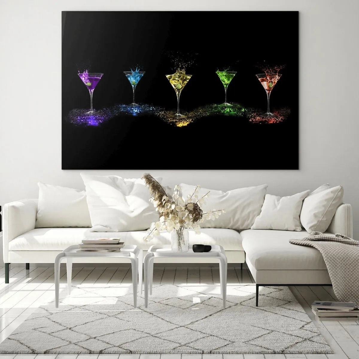 Schilderen op glas - Kleuren van vreugde in kristalglas - 120x80 cm