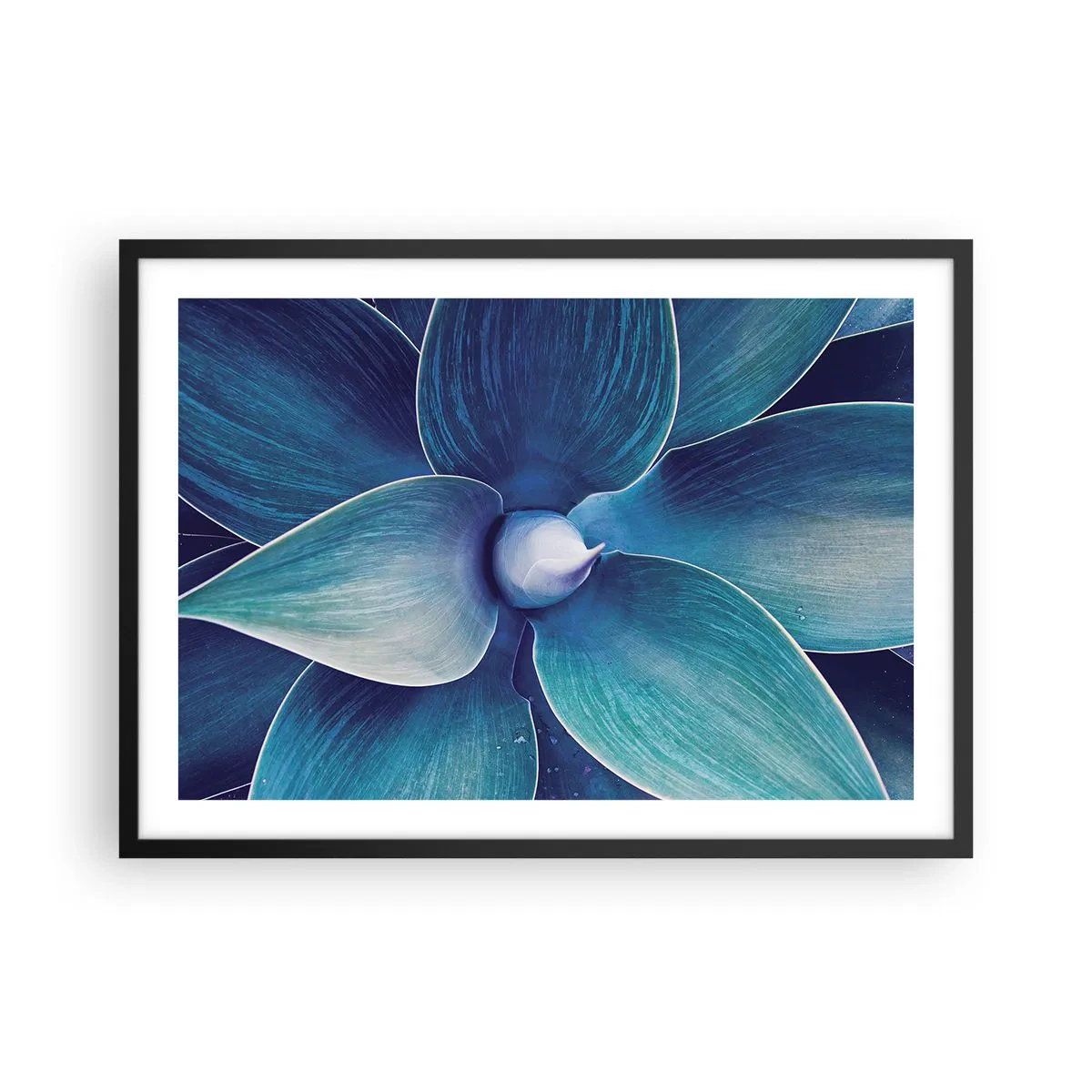 Poster in een zwarte lijst - Blauw uit de lucht - 70x50 cm