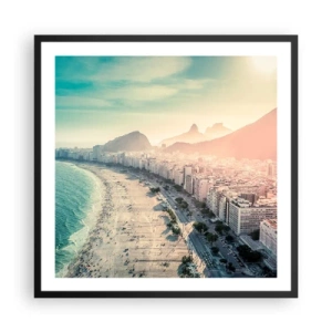 Poster in een zwarte lijst - Eeuwige vakantie in Rio - 60x60 cm