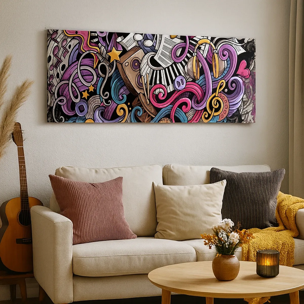 Schilderen op canvas - Ingewikkelde melodie - 30x30 cm