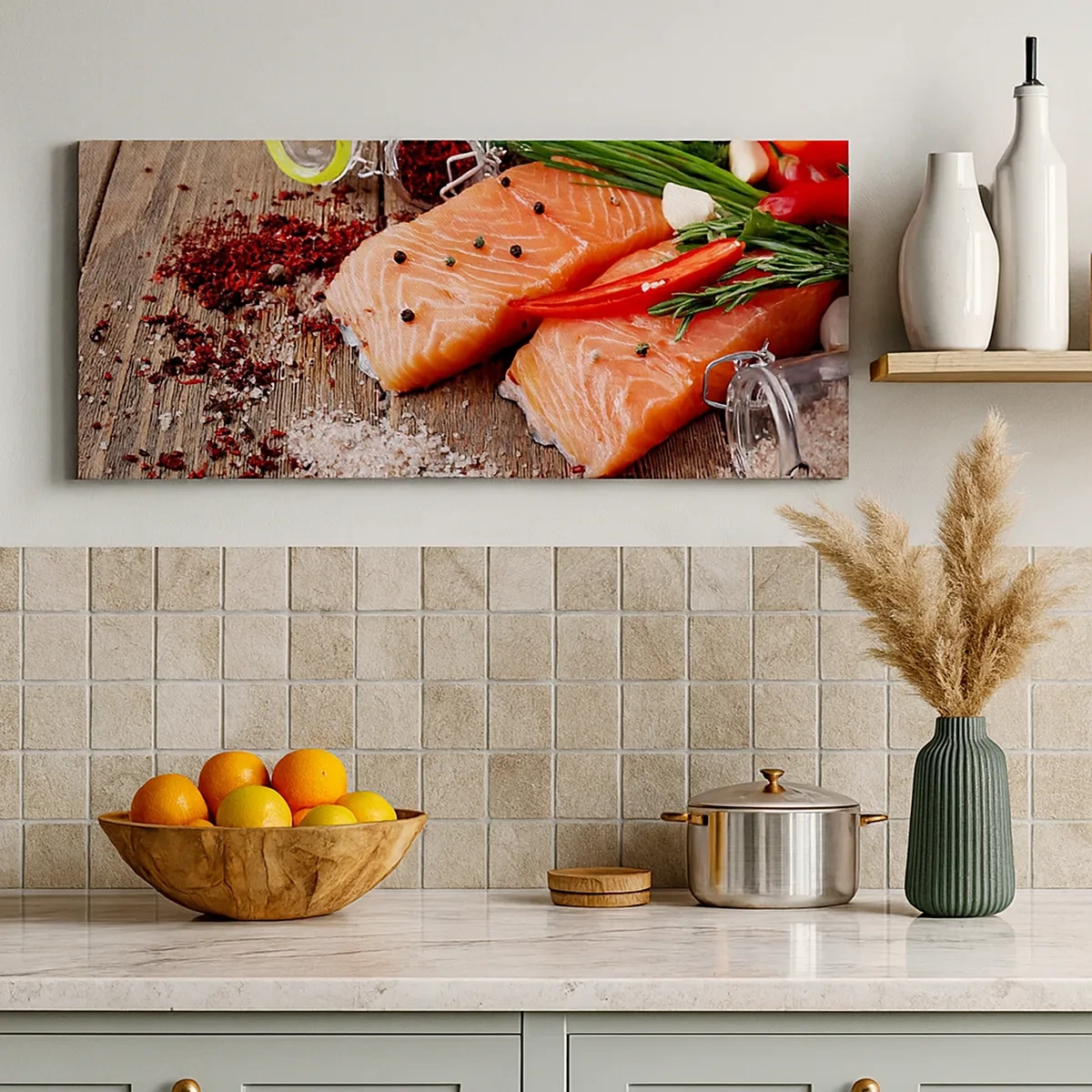 Schilderen op canvas - Noors avontuur in de keuken - 30x30 cm