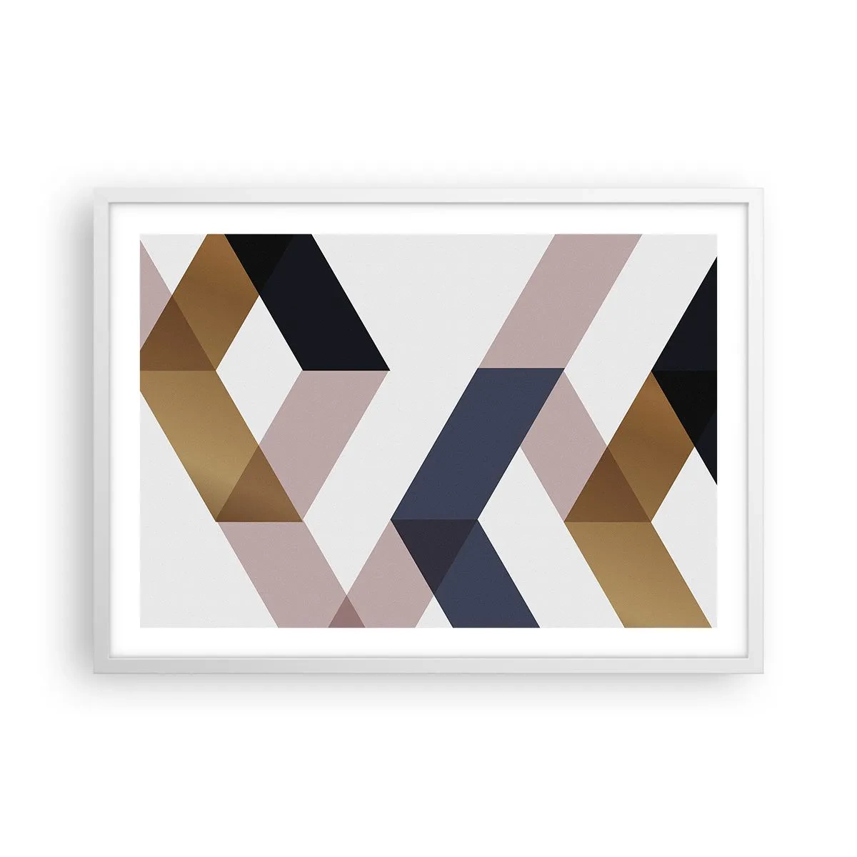 Poster in een witte lijst - Vlakken en hoeken - 70x50 cm