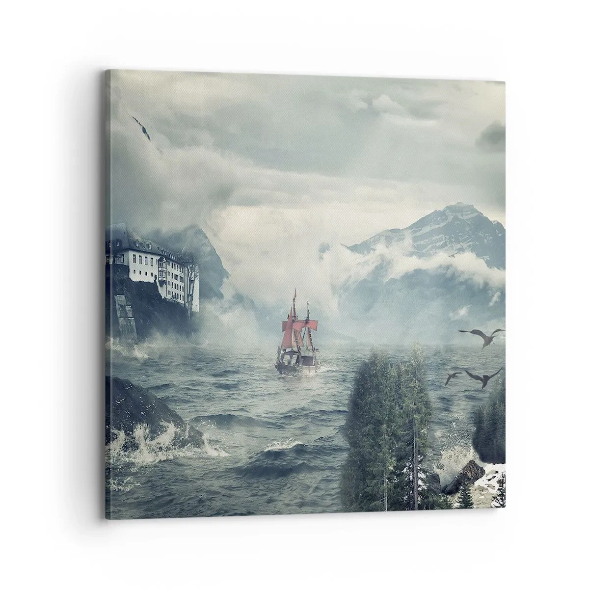 Schilderen op canvas - In magische wateren - 70x70 cm