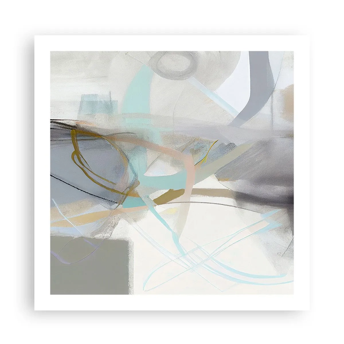 Poster - Mistige abstractie - 60x60 cm