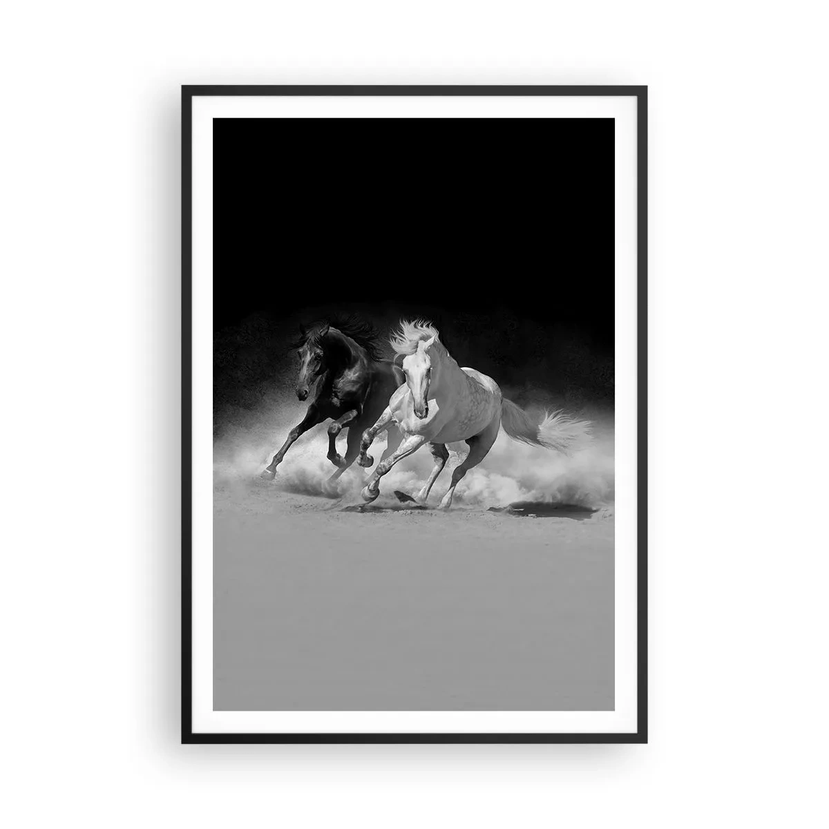 Poster in een zwarte lijst - Vrijheidsgalop - 70x100 cm
