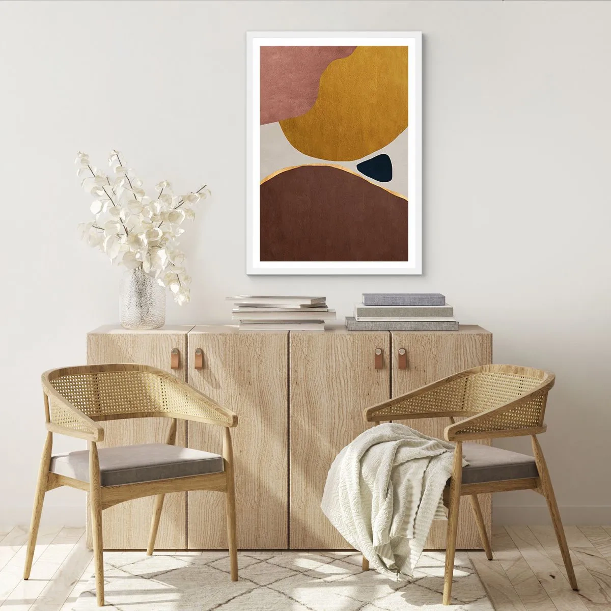 Poster in een witte lijst - Abstractie – een plek in de ruimte - 30x40 cm