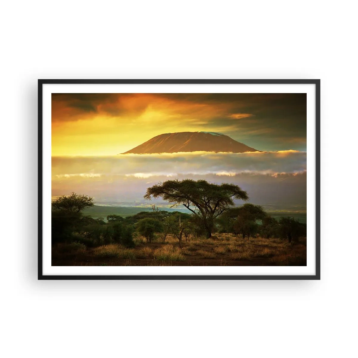 Poster in een zwarte lijst - Een reizigersdroom - 100x70 cm