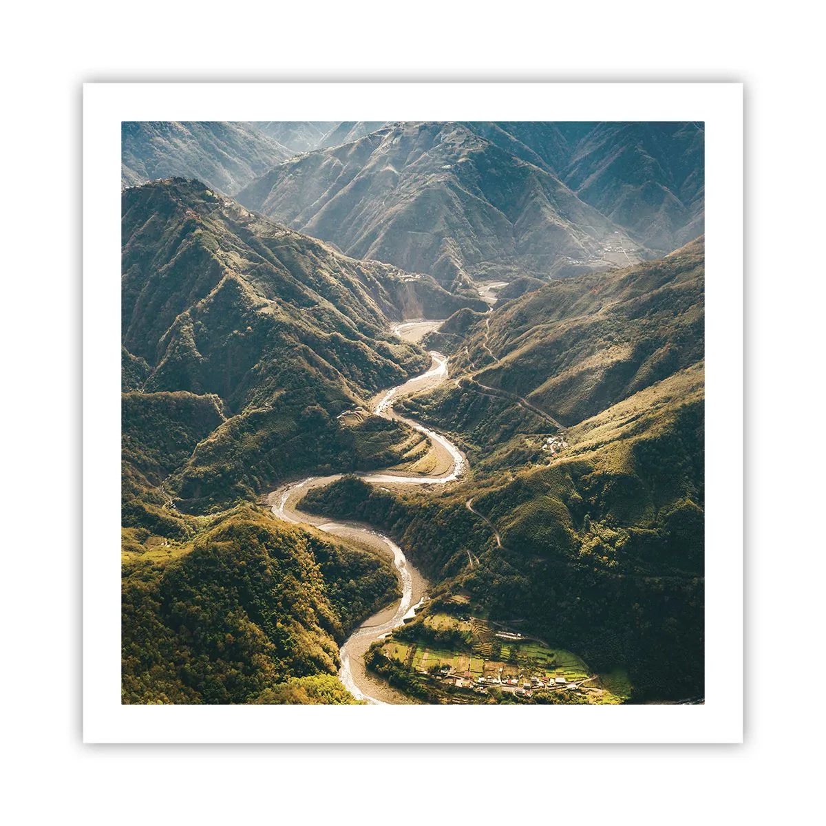 Poster - Recht uit het hart van de bergen - 60x60 cm