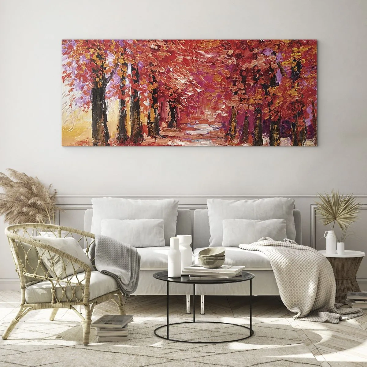 Schilderen op glas - Herfst impressie - 90x30 cm