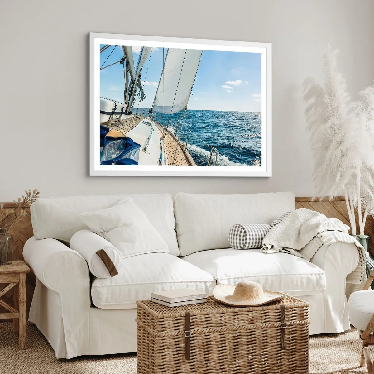 Poster in een witte lijst - Ahoi, avontuur - 91x61 cm
