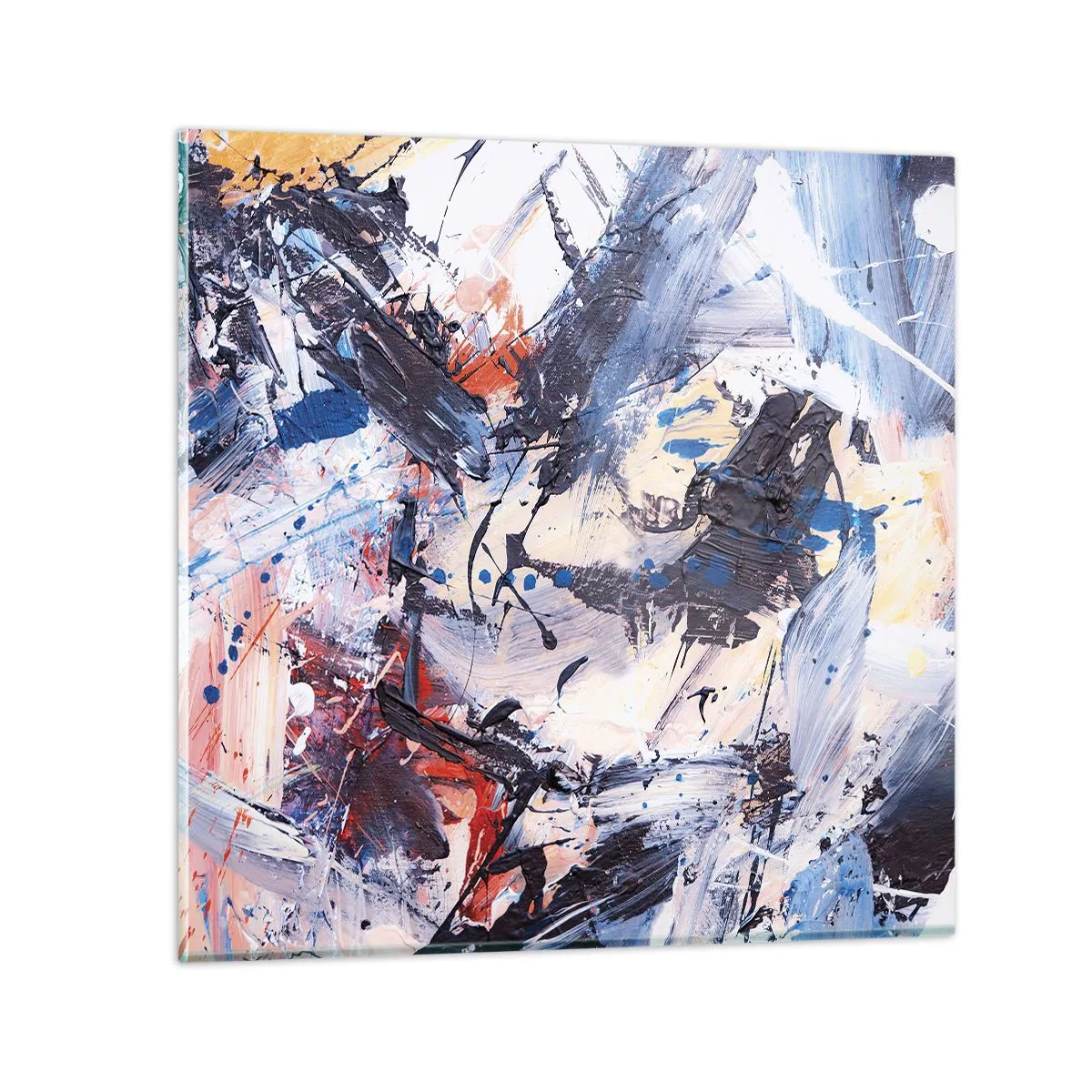 Schilderen op glas - Gekke dans van abstractie - 30x30 cm