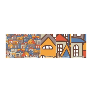 Fotobehang Monster Zelfklevend Deluxe Sticker - Achter het huis is een huis - Stad, Architectuur, Oude stad - 100x30 cm