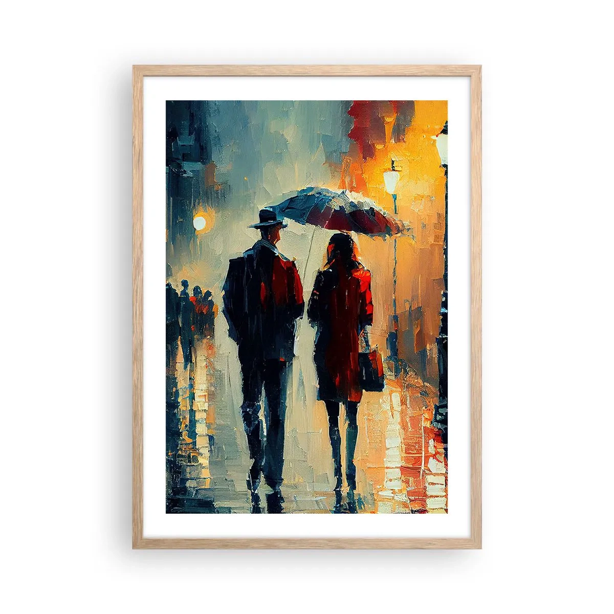 Een poster in een licht eiken lijst - Stedelijk love strory - 50x70 cm