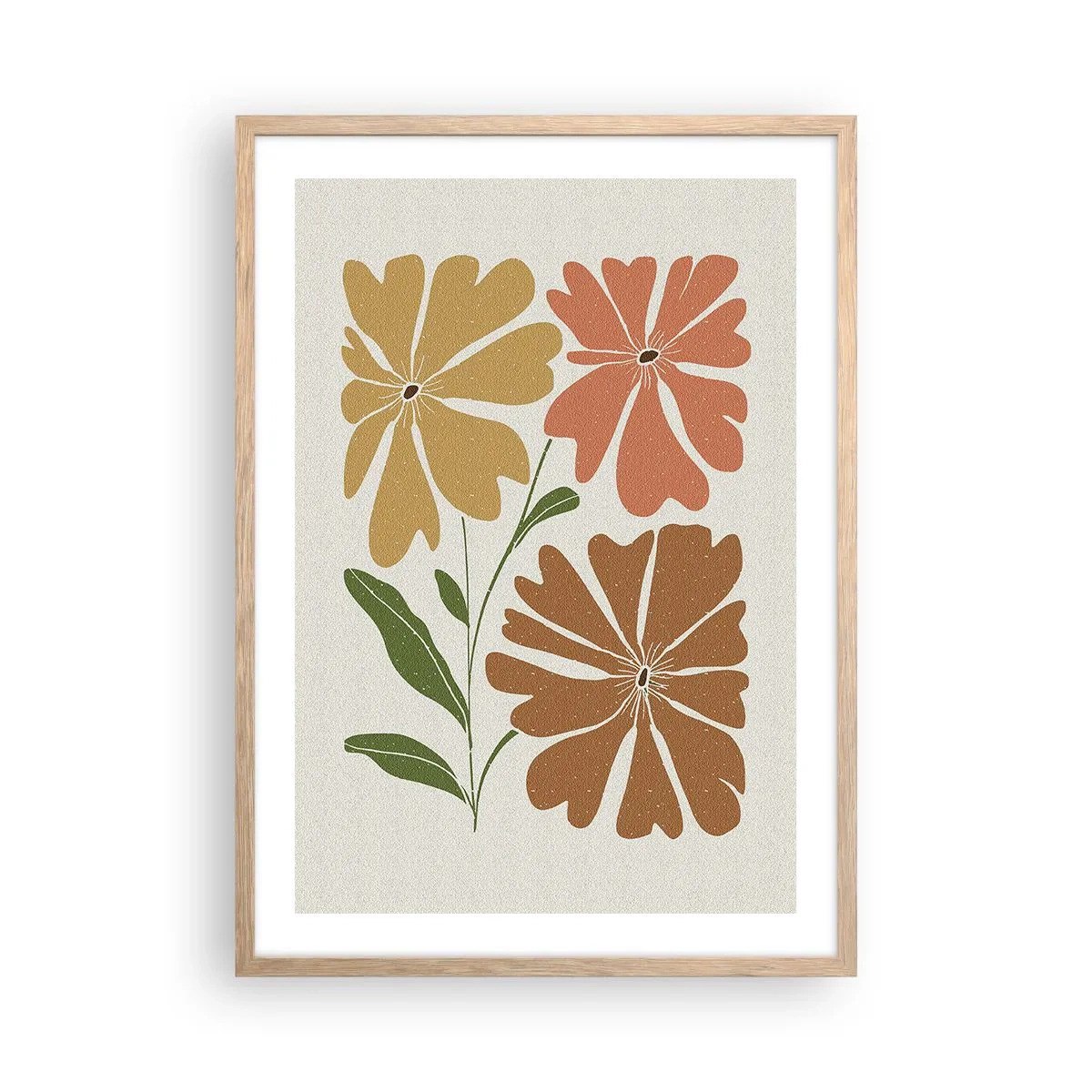 Een poster in een licht eiken lijst - Natuur en geometrie - 50x70 cm