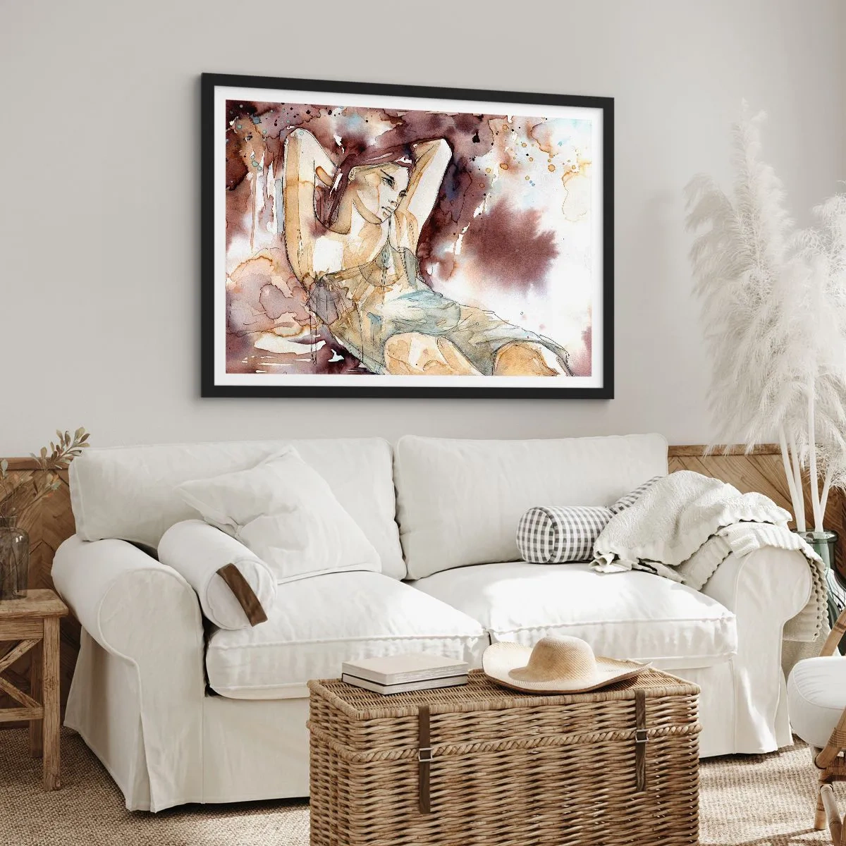 Poster in een zwarte lijst - In een lila stemming - 70x50 cm