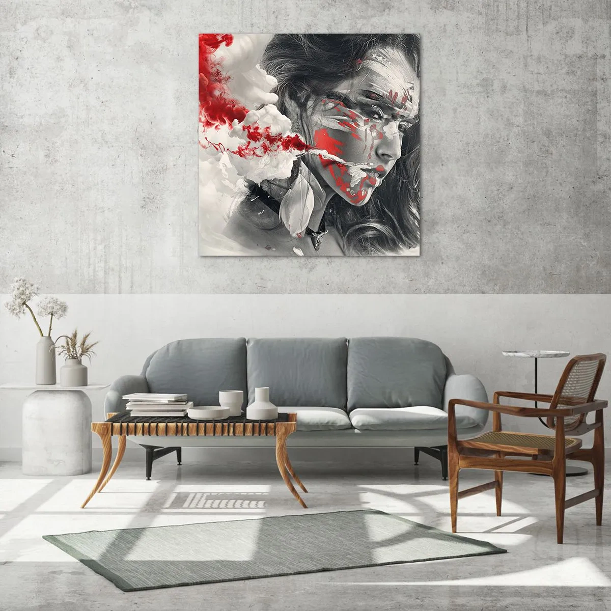 Schilderen op glas - In de dampen van absurditeit - 60x60 cm