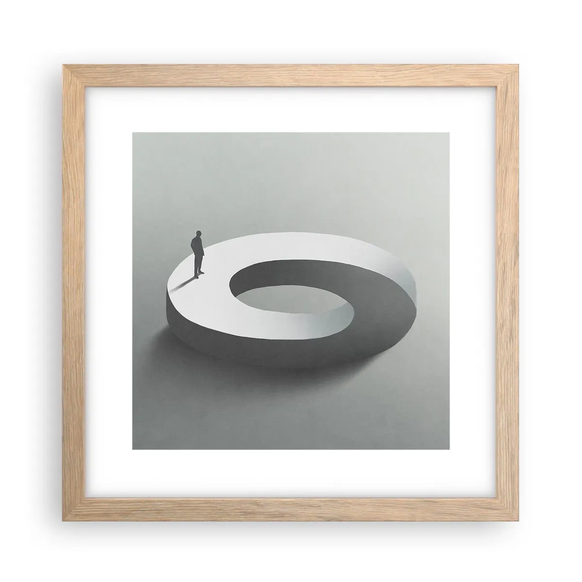 Een poster in een licht eiken lijst - En wees hier slim - 30x30 cm