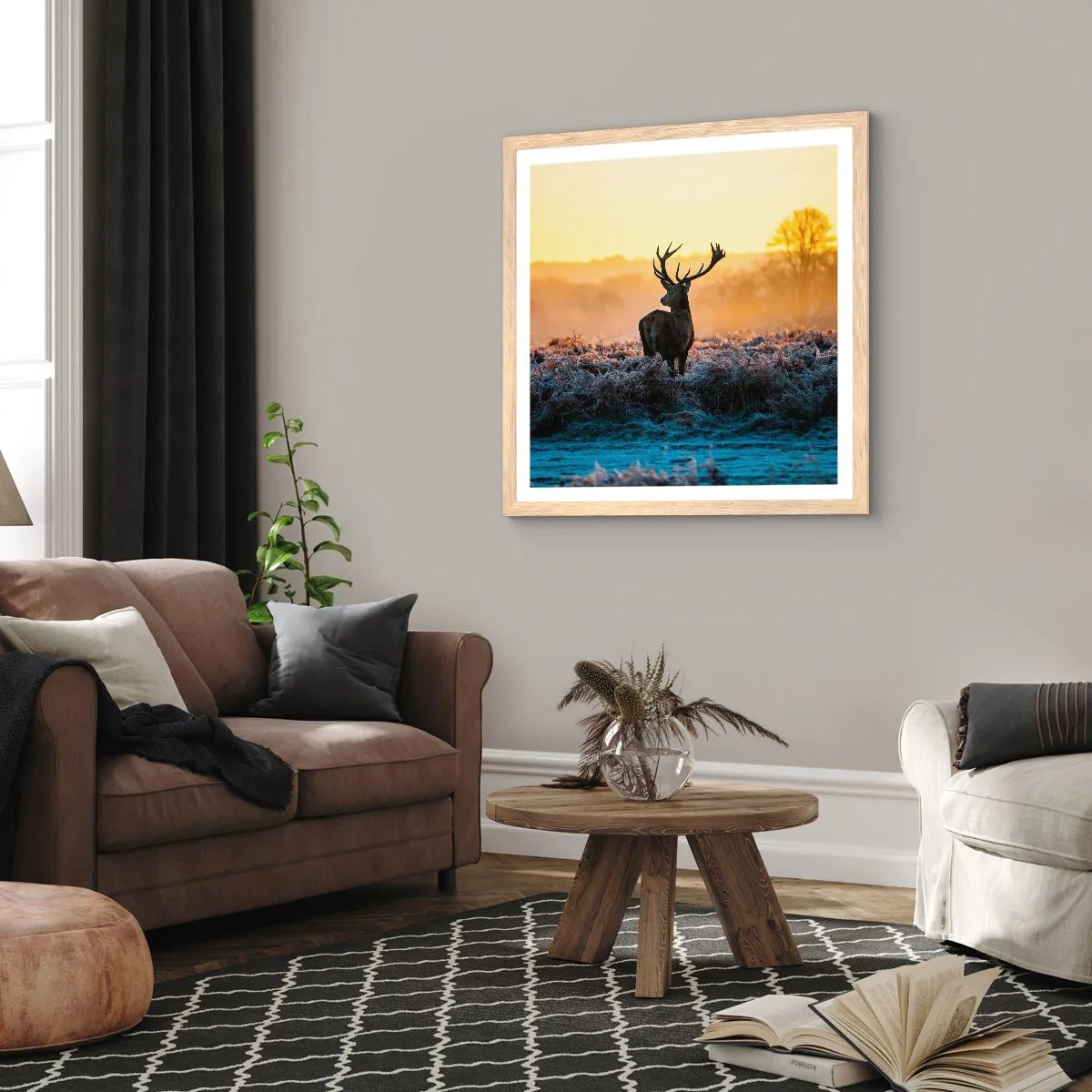 Een poster in een licht eiken lijst - Gekroond op zijn landgoed - 40x40 cm