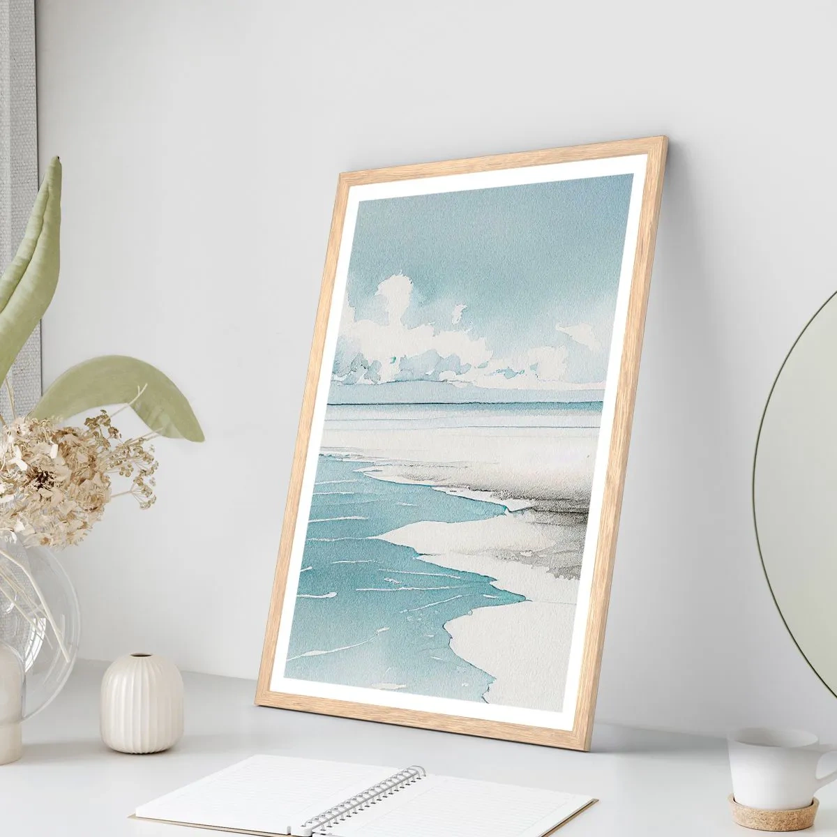 Een poster in een licht eiken lijst - Zachte vloed - 40x50 cm